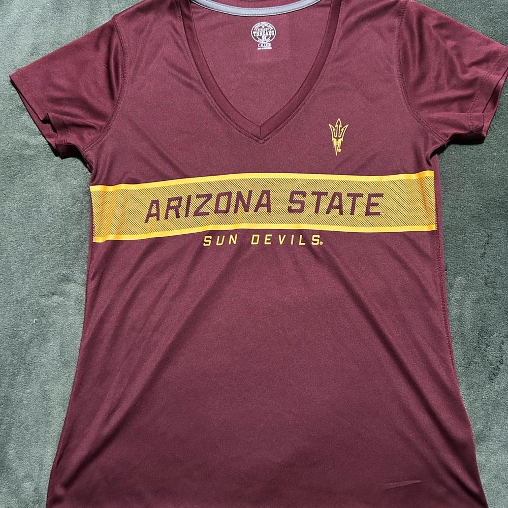 Rivalry Threads Maroon and Gold Arizona State V-Neck Tee